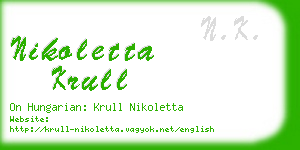 nikoletta krull business card